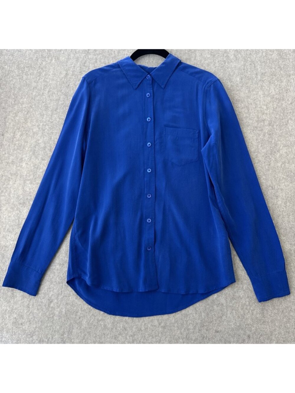 Equipment Femme Silk Button Down Blouse Womens S Cobalt‎ Blue Relaxed Fit
